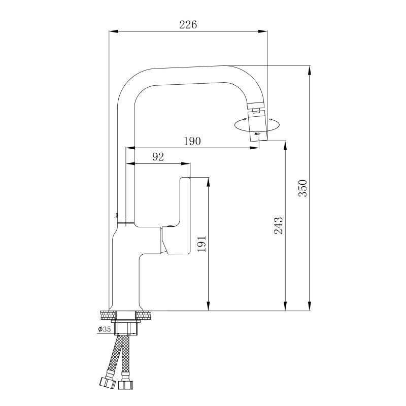 Смеситель для кухни из латуни Qtap Cardinal QTCAR344CRM45658 Chrome Харьков - изображение 2