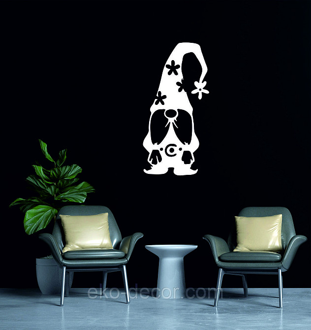 Декоративне настінне Панно «Гномік», Декор на стіну 90*44 см, Білий Київ - фото 1