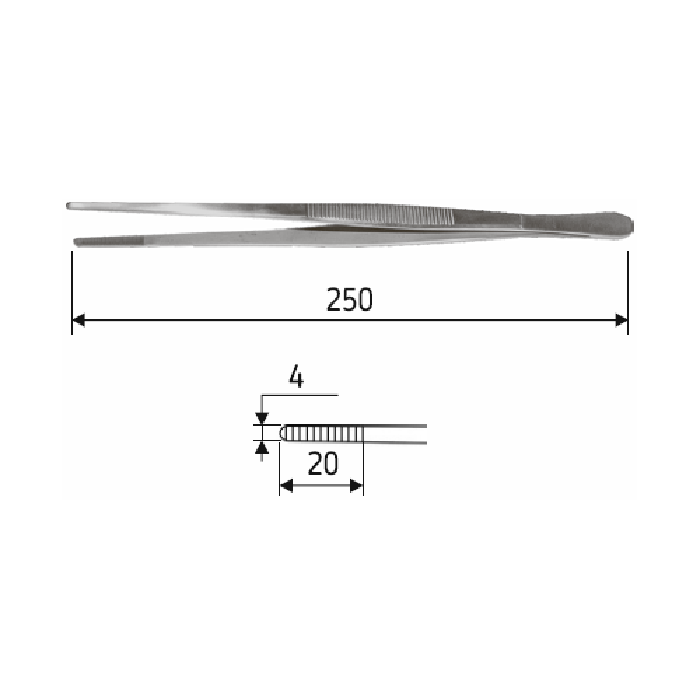 Пінцет анатомічний 25 см, J-16-018 Дніпро - фото 2