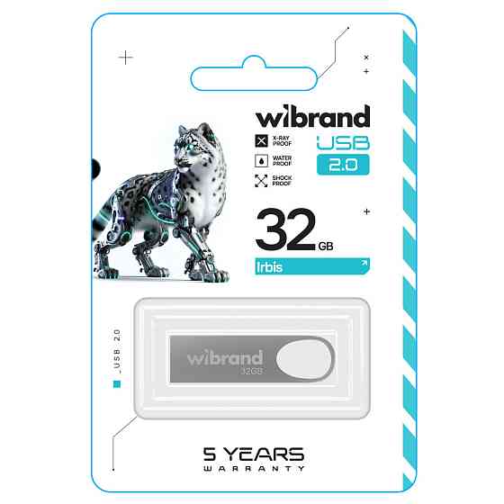 Флешка flash Wibrand USB 2.0 Irbis 32Gb Silver WI2.0 / IR32U3S Одеса