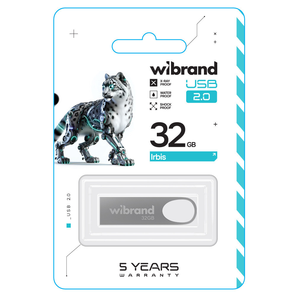 Флешка flash Wibrand USB 2.0 Irbis 32Gb Silver WI2.0 / IR32U3S Одеса - фото 2