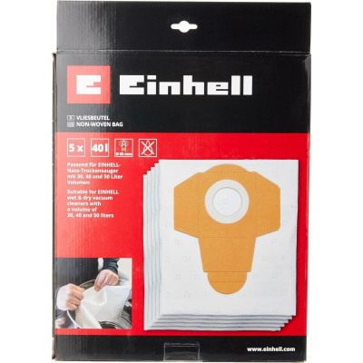 Мешок для пылесоса Einhell синтетический к моделям 30-50л, 5шт (2351195) Винница - изображение 3