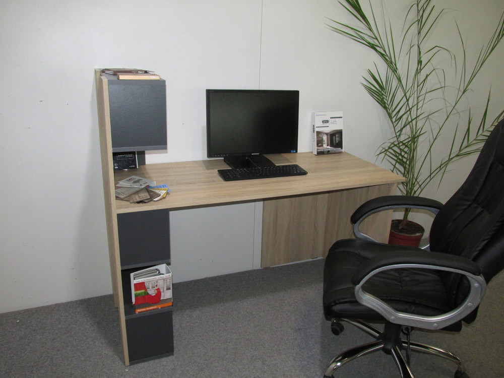 Cтол компьютерный с полками М-ЗОН Джеко 1416L левый Нимфея Альба (белый) (MZN-031025) Львов - изображение 4