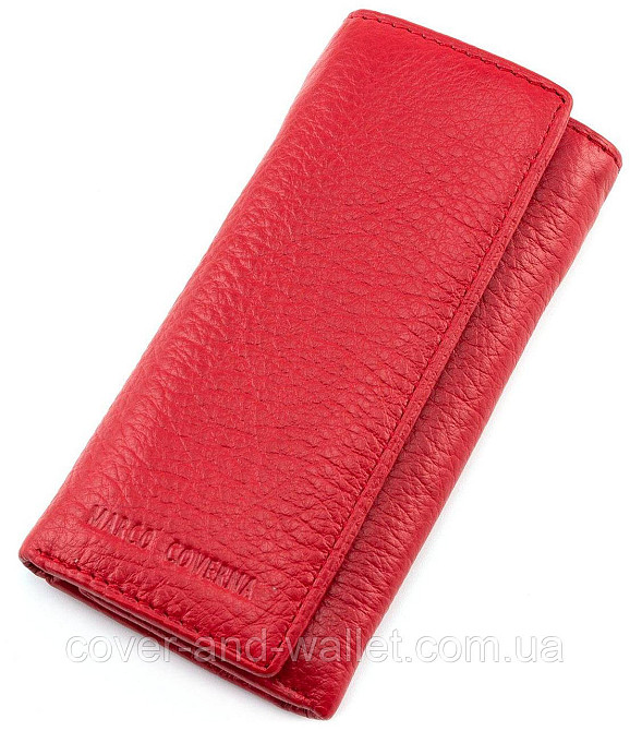 Красная кожаная ключница кошелек с карабинами под каждый ключ Marco Coverna Киев - изображение 1