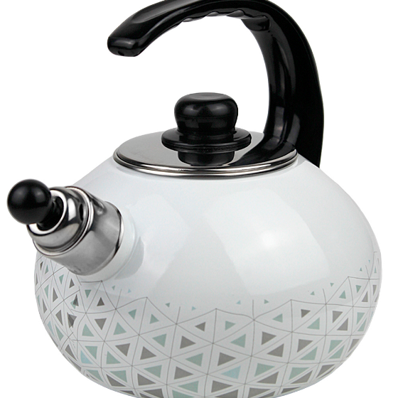 Чайник 2,5л емальований зі свистком білий KAMILLE Житомир - изображение 3