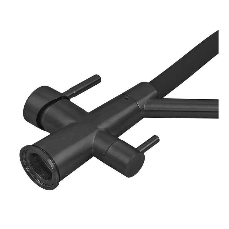Змішувач для кухні з силіконовим виливом Zerix MAG-021 Black Refl.Black з нержавіючої сталі  SUS304 з виходом для питної води  ( Харьков - изображение 5