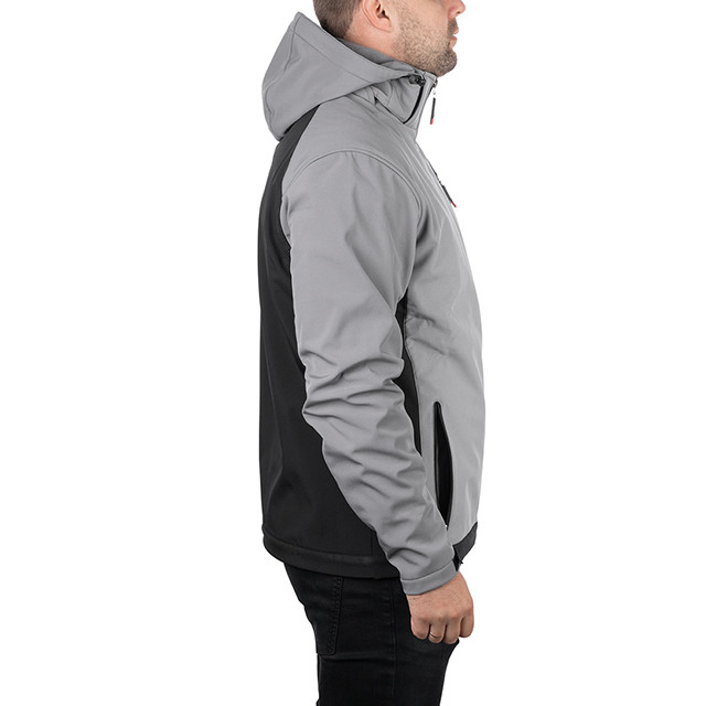 Куртка SOFTSHELL світло-сіро/чорна, з капюшоном, тришарова, стрейч 300 GSM 100D, водо-/вітрозахист, 96% поліестер / 4% еластан, 3 кишені, XL Львів - фото 7