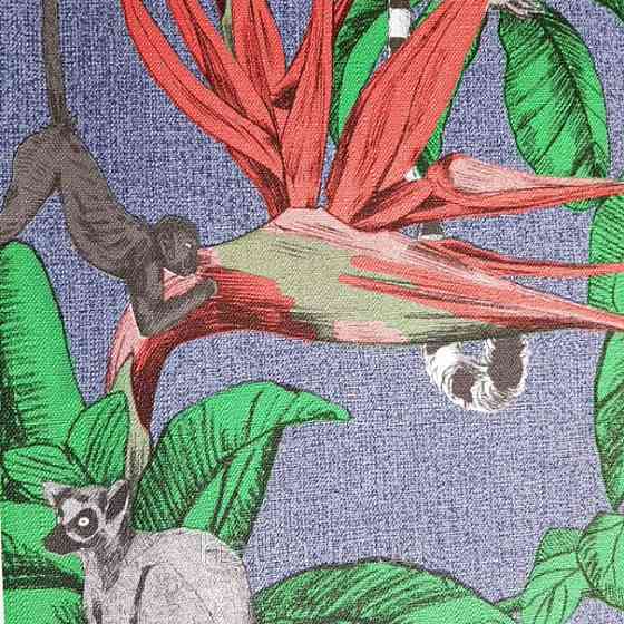 Шпалери вінілові на флізелін гарячого тиснення Marburg Natural vibes метрові листя тварини на темно синьому Київ