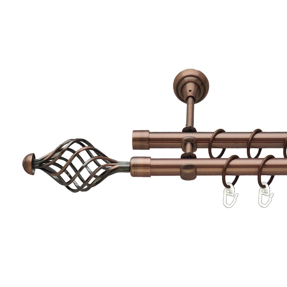 Карниз Orvit Арезо металевий дворядний відкритий Мідь 19\19 мм 300 см (00-00012051) Львов - изображение 1