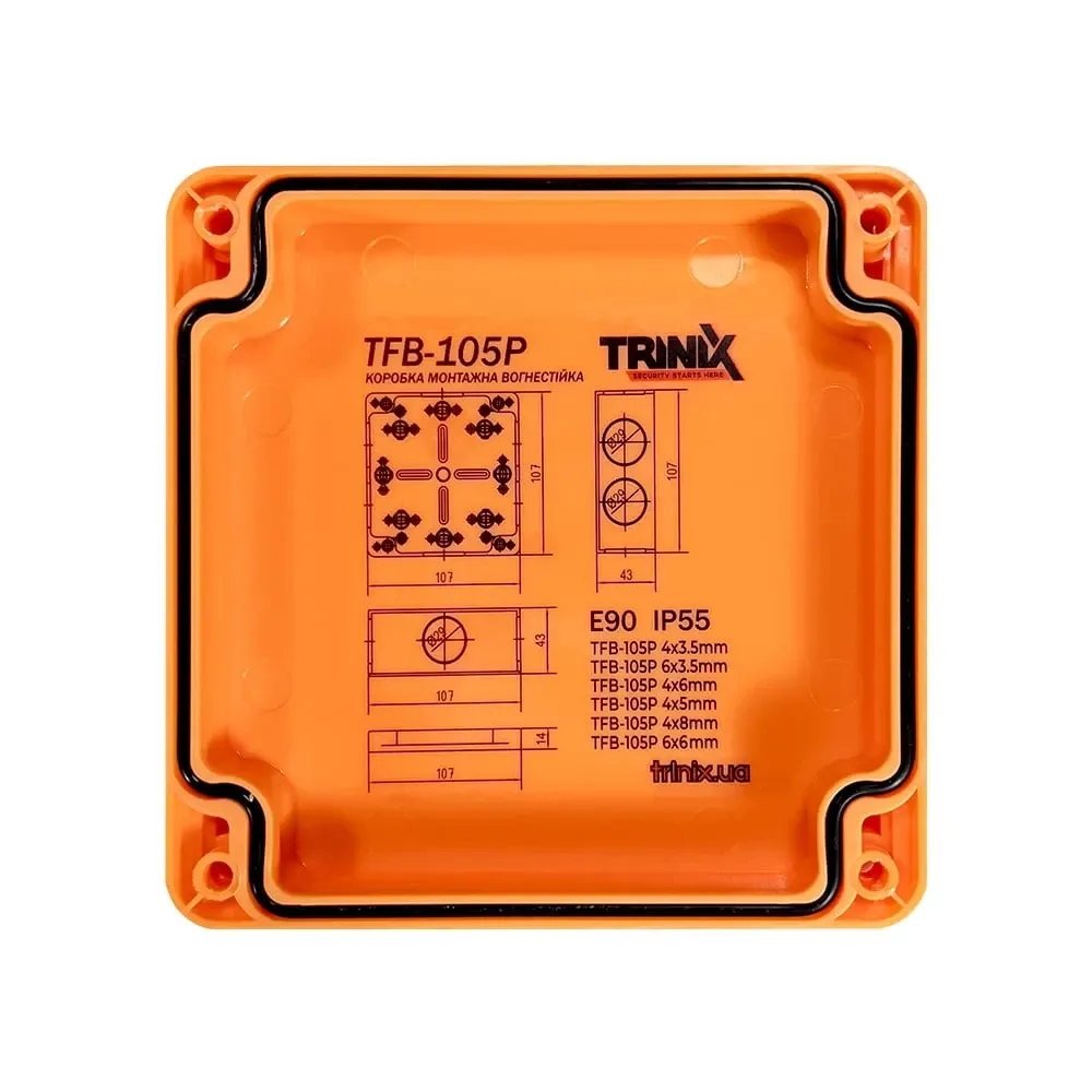Вогнестійка розподільна коробка Trinix TFB-105P 4x8 (001-0045) Київ - фото 18