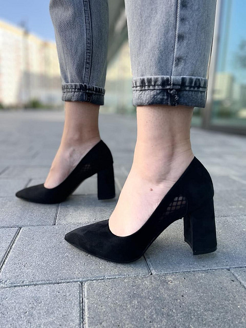 Bashili Туфлі жіночі BASHILI чорні еко-замша каблук 8см розміри 36-40 (P21970-1) Коломия - фото 9