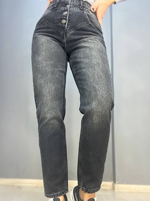 Джинси жіночі Dk-49 3238 МОМ кокетка на гудзиках варені чорні, чорний, 34, 34, 70 см, 94 см Київ - фото 20