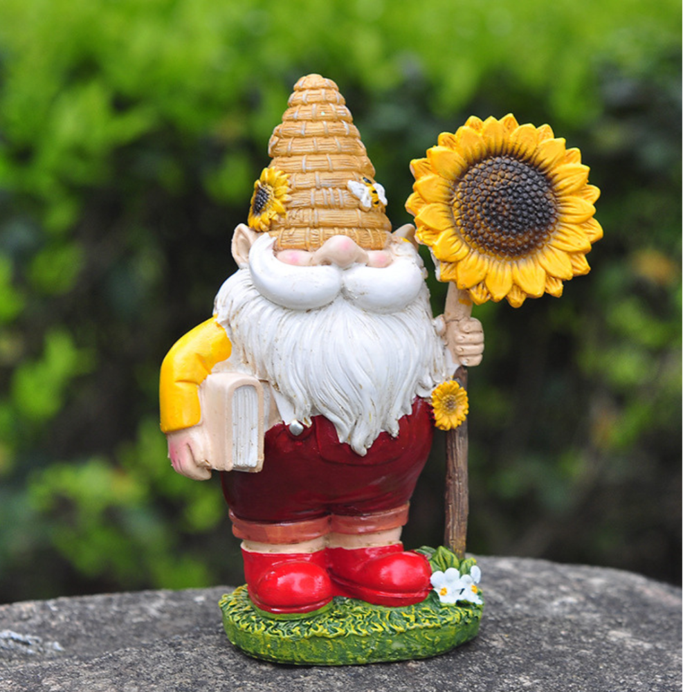 Садова фігурка Гном-Бджоляр 15,5 х 8 х 7.5 см Оберіг для пасіки. Полістоун Одеса - фото 1
