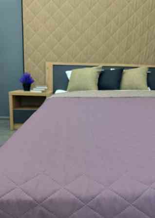 Покривало двостороннє Decorator Microfiber ромб 215x240 см бузковий із бежевим (85-140) Київ