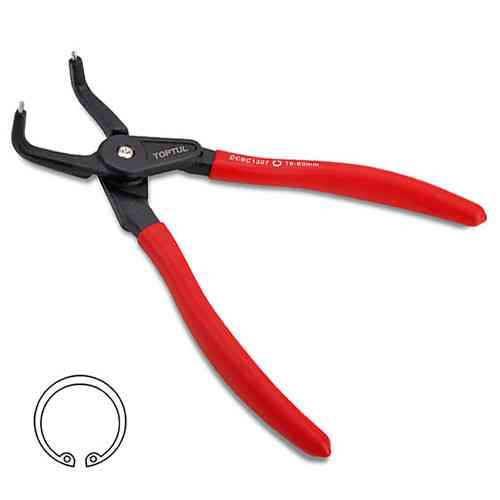Круглогубці для зняття стопорних кілець 9" (стискання загнуті) посилені TOPTUL DCBC1309 Одеса