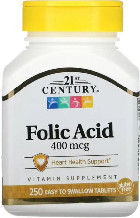 Фолиевая кислота 21st Century Folic Acid 400 mcg 250 табс Киев