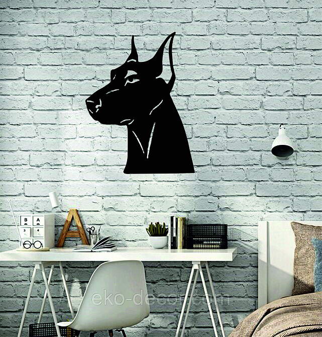 Декоративне настінне Панно «Доберман», Декор на стіну 90*64 см, Чорний Київ - фото 8