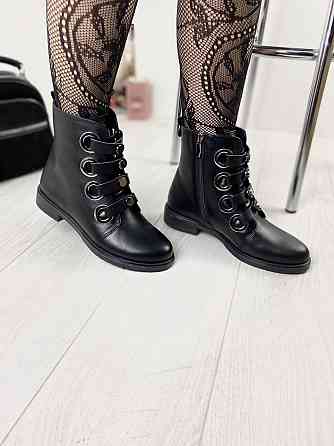 Mioli Черевики жіночі MIOLI чорні натуральна шкіра висота 14см розмір 36р.37р.38р.39р. (3098) Коломия