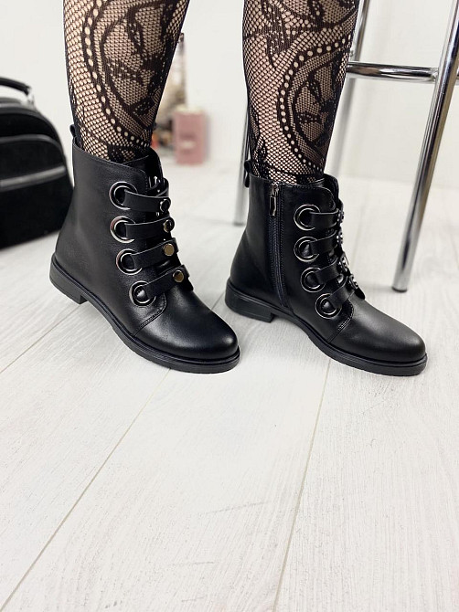 Mioli Черевики жіночі MIOLI чорні натуральна шкіра висота 14см розмір 36р.37р.38р.39р. (3098) Коломыя - изображение 5