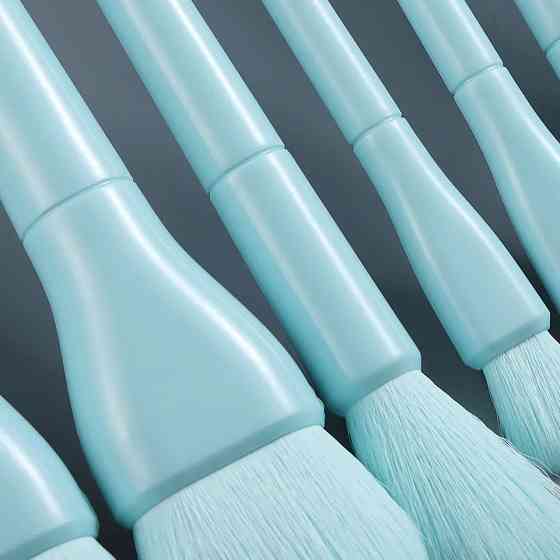 Набор кистей для макияжа 10 штук 14 см голубой Киев