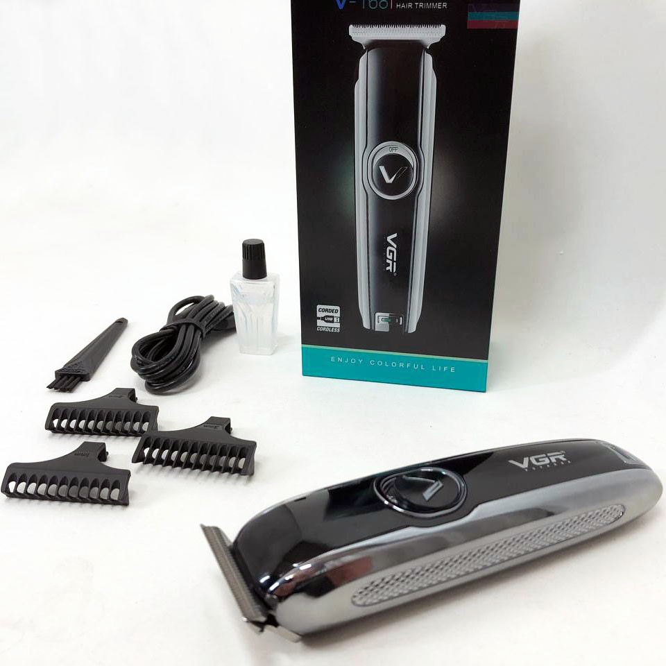 Триммер для стрижки аккумуляторный профессиональный VGR, Машинка для стрижки с насадками беспроводная DU-77 Львов - изображение 11