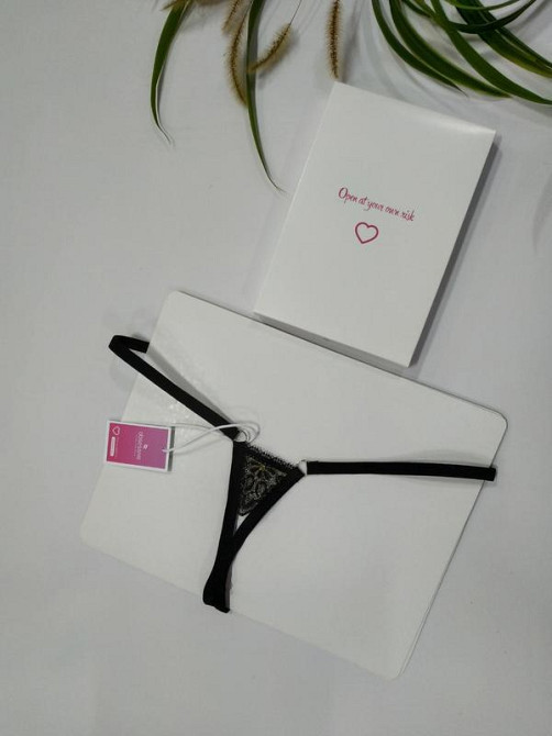 Сексуальные трусики стринги obsessive meshlove L-XL черные Славута - изображение 3