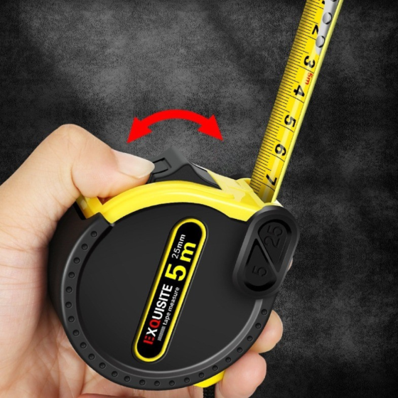 Рулетка будівельна вимірювальна 3м, протиударна подвійна з метричною і дюймовою системою, прогумована Кам'янець-Подільський