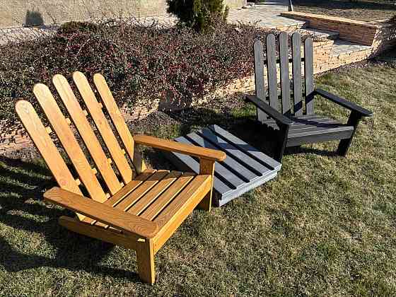Кресло дачное деревянное складное шезлонг для зоны отдыха дома, дачи, сада, веранды из сосны, цвет черное Каменец-Подольский