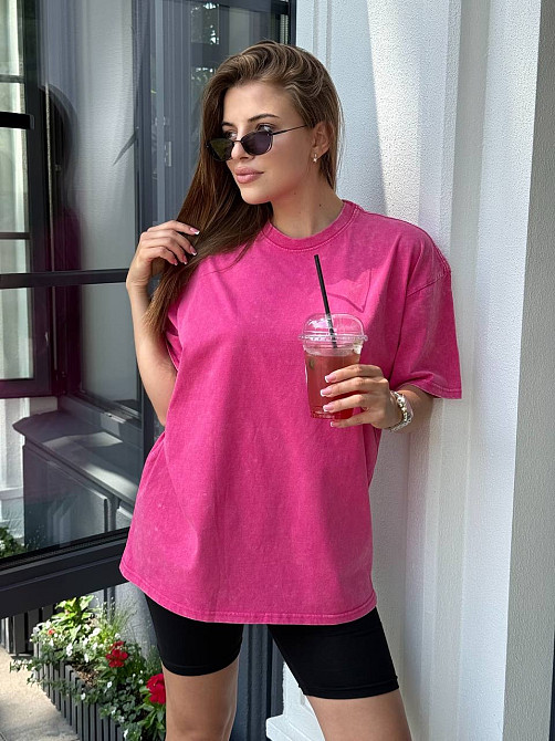 Велосипедки и футболка варенка тай дай оверсайз Малиновый M-L Харьков - изображение 7