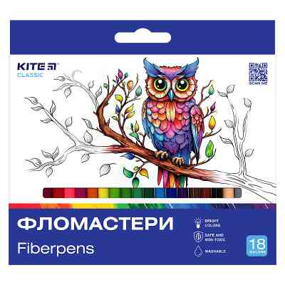 Фломастери Kite Classic 18 кольорів (K-448) Вінниця