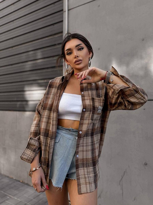 Женская рубашка в клетку (с накатом) Одесса - изображение 1