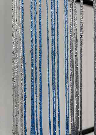 Шторы-нити с люрексом Голубой с серо-белым 300х300см 1 шт (61-061) Киев