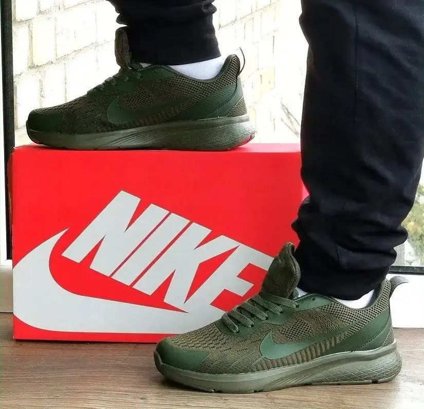 Кросівки Nike Зелені Найки BOOST Колір Хакі Чоловічі Найк (розміри: 36,37,38,39,40,41) Дніпро - фото 1