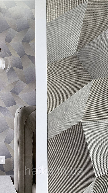 Обои метровые виниловые на флизелине Sintra Vila геометрия фигуры 3д серые бежевые бронза c серебром  534656 Киев - изображение 2
