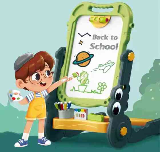 Магнітна дошка мольберт, підлоговий, дитячий на ніжках CJ-4046729, зелений Кам'янець-Подільський