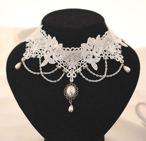 Чокер ожерелье белый кружево Киев - изображение 1