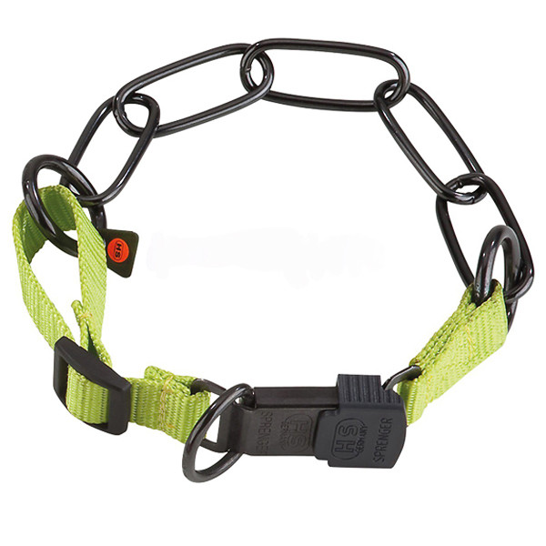 Sprenger Adjustable Collar with Assembly Chain СПРЕНГЕР РЕГУЛИРУЕМЫЙ ОШЕЙНИК с нейлоном для собак, длинное звено, вороненая нержавеющая сталь Киев - изображение 1