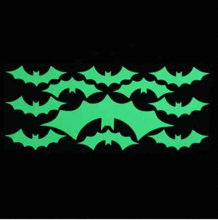 Наклейки на Хэллоуин фосфорные Летучие мыши 200 на 85 мм салатовый Киев