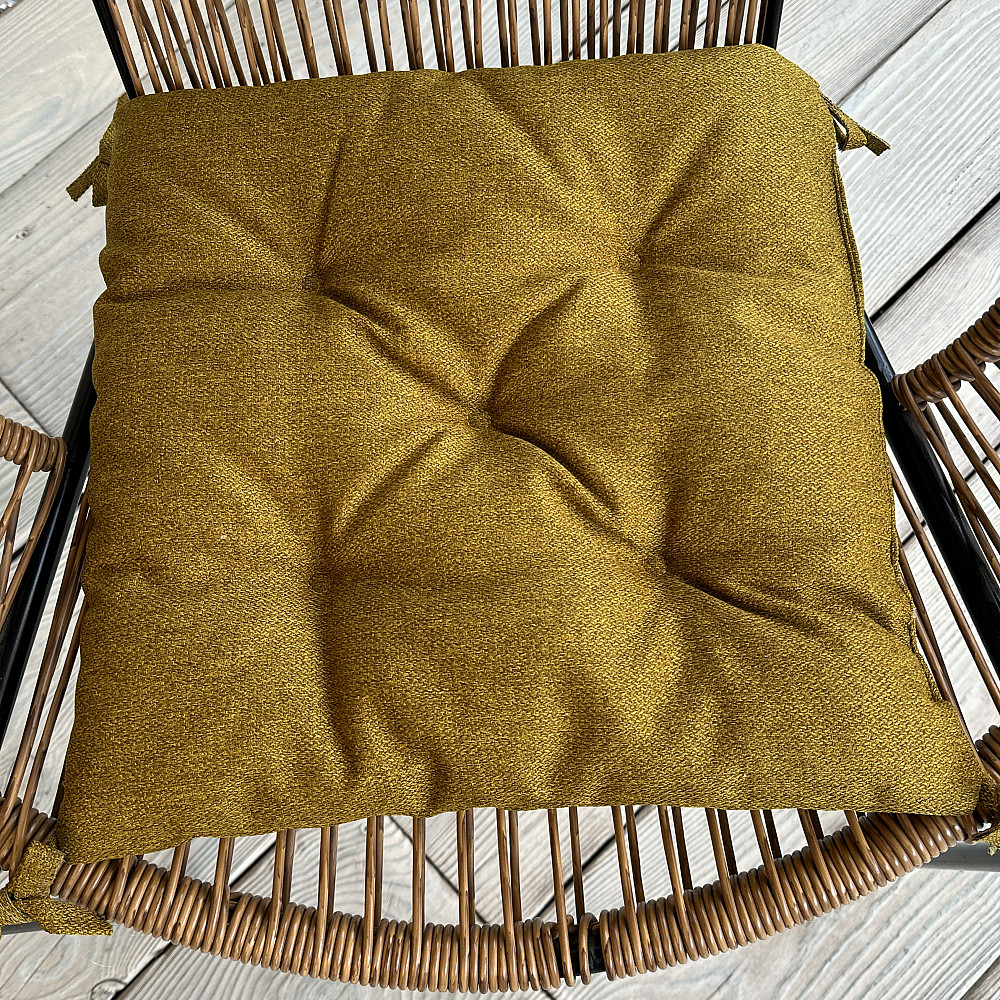 Подушка для стільців (38x38х5 см) Decorator Мальмо колір мустард 84-116 Київ - фото 1