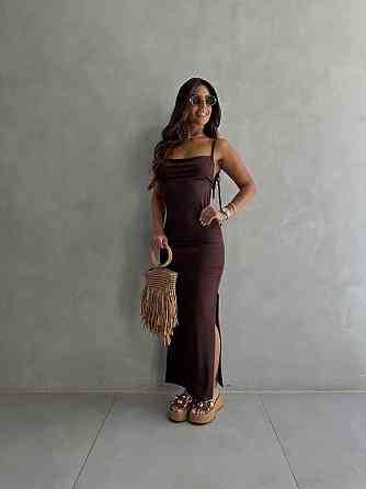 Женское романтичное элегантное платье с открытой спиной турецкое вискоза Шоколад, 46/48 Одесса