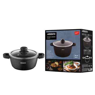 Каструля Ardesto Gemini Anzio, 1.8л, алюміній, чорний (AR2418GE) Вінниця