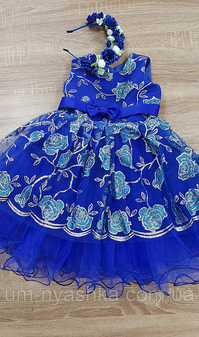 Нарядное синее платье с цветами Кривой Рог - изображение 5