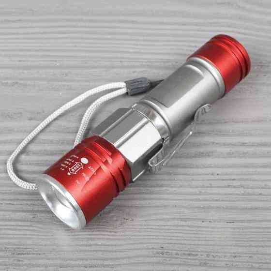 Ручний мініліхтар Bailong BL-517-XPE USB (Сріблясто-червоний) Вінниця