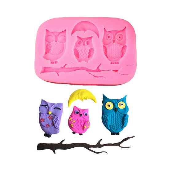 Молд силиконовый Сова 100 на 68 мм розовый Киев