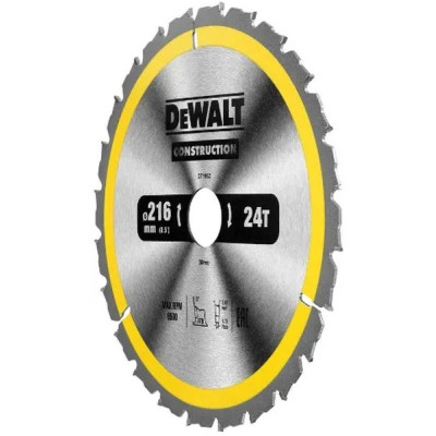 Диск пильний DeWALT CONSTRUCTION 216 х 30 мм, 24z (ATB) - 5 градусів (DT1952) Вінниця - фото 2