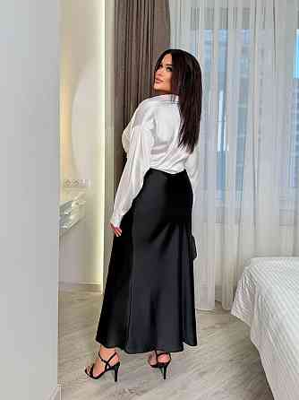 Женская шелковая макси-юбка на резинке итальянский шелк Одесса