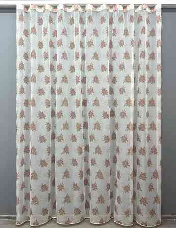 Тюль VR-Textil 1808т Шифон с принтом Белый с пудровым 300х270 см (40-643) Киев