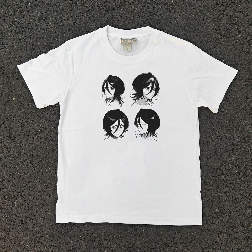 Футболка для хлопчика з принтом аніме Бліч Рукіа Кукхікі Вхіте манга оверсайз (зріст від 165 до 180) Чорний Дніпро - фото 1