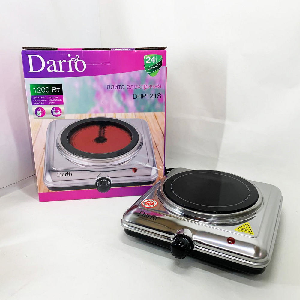 Бытовая переносная электроплита DARIO DHP121S 1200 Вт, Настольная электроплита удобная RH-54 Львов - изображение 3