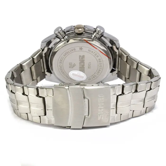 Чоловічий наручний класичний годинник Skmei 1302 (Сріблястий) Київ